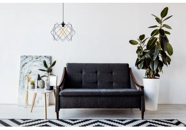 Csillár zsinóron GALL 1xE27/60W/230V fekete