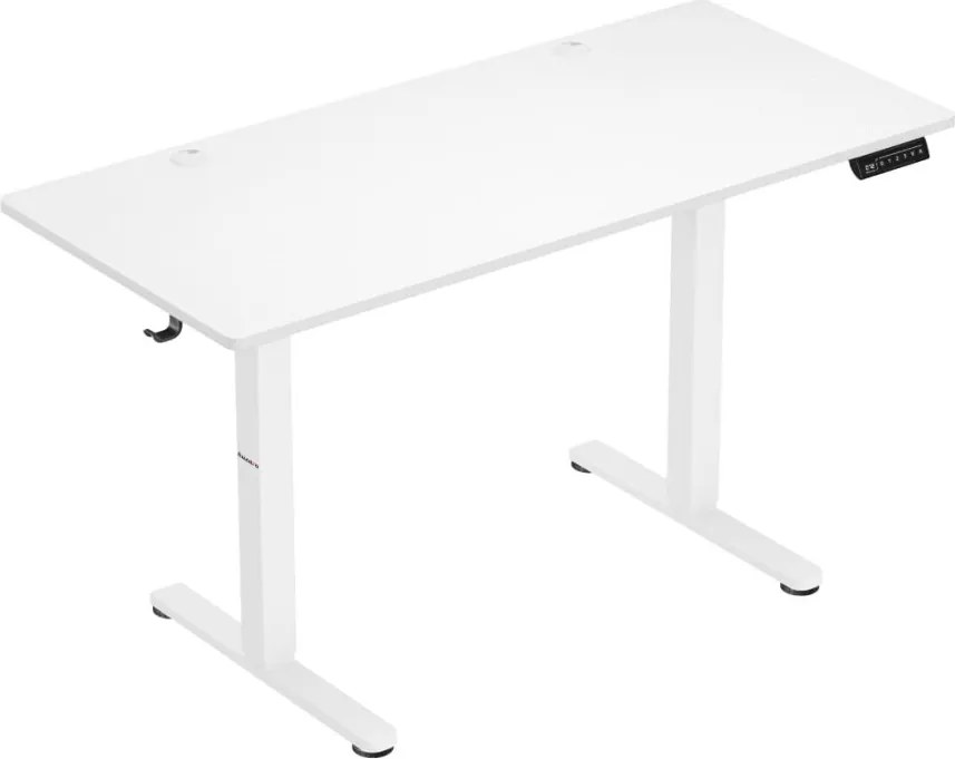 Elektromos állítható magasságú íróasztal, memória funkcióval, 120 cm x 60 cm, fehér