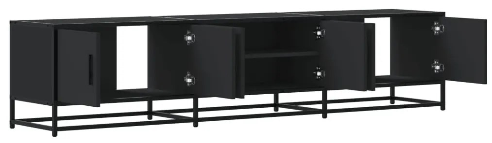 fekete szerelt fa TV-szekrény 180 x 35 x 41 cm