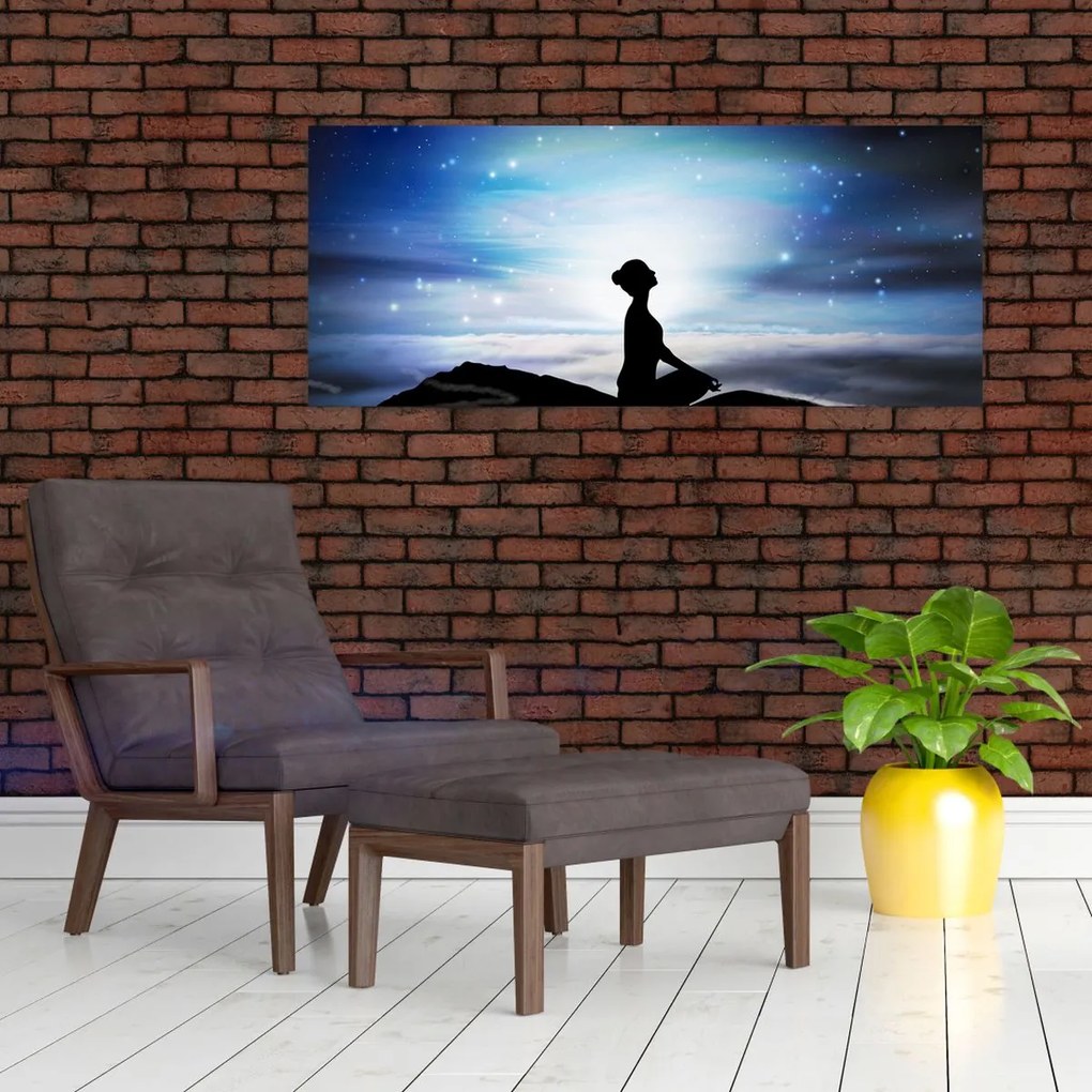 Meditáló nő képe (120x50 cm)