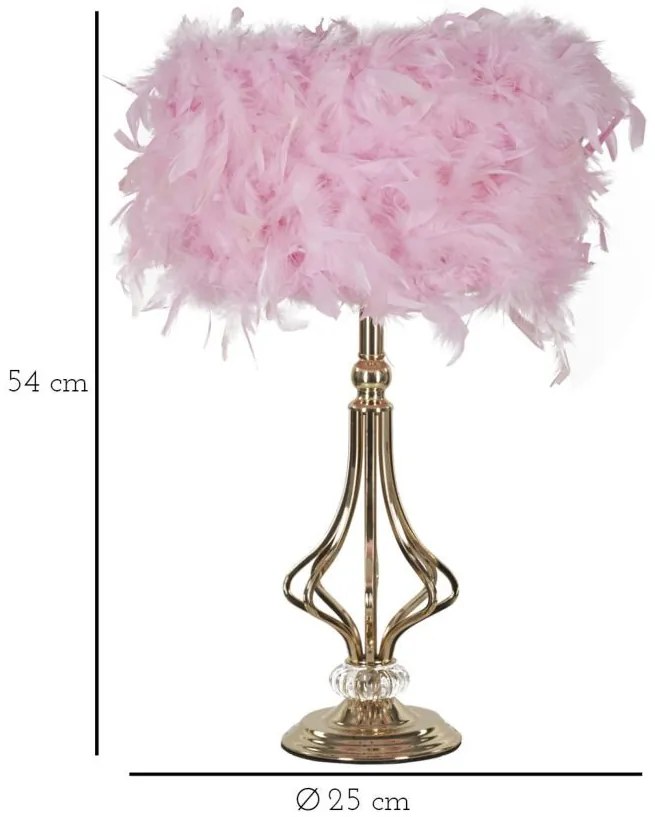 Asztali lámpa tarty pink ø 25x54cm