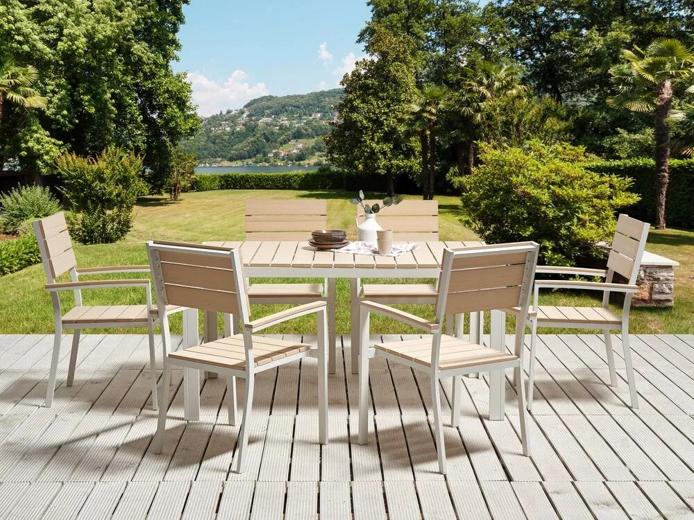 Kerti asztal Combo (világos fa) (6 fő részére). 1078443