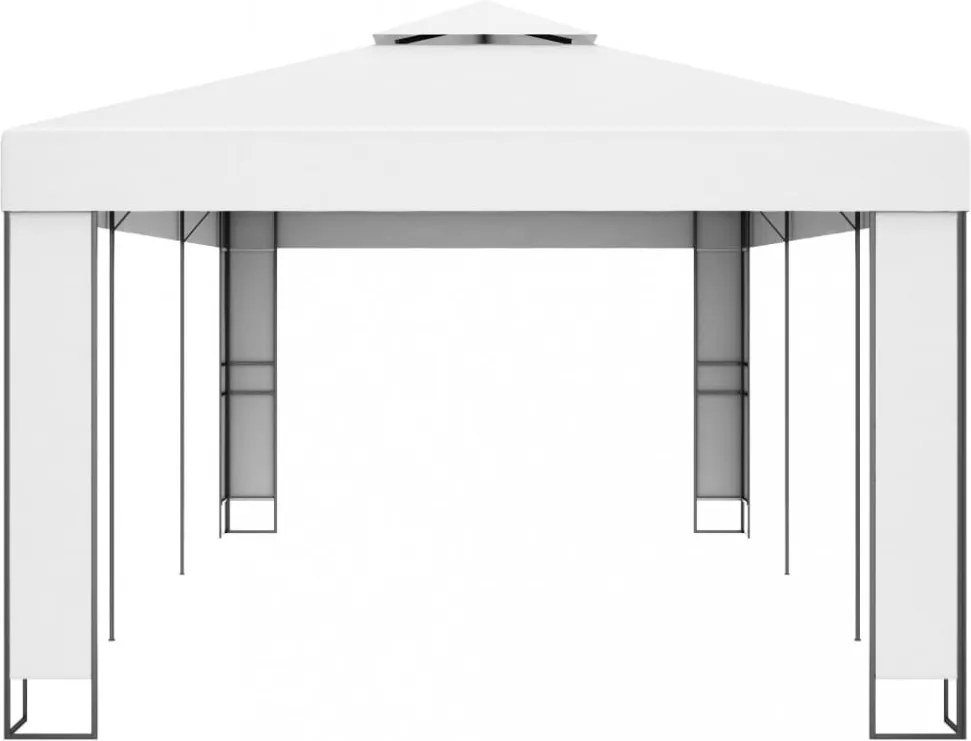 fehér dupla tetős pavilon 3 x 6 m