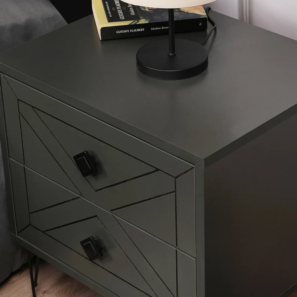 Luna Anthracite éjjeliszekrény