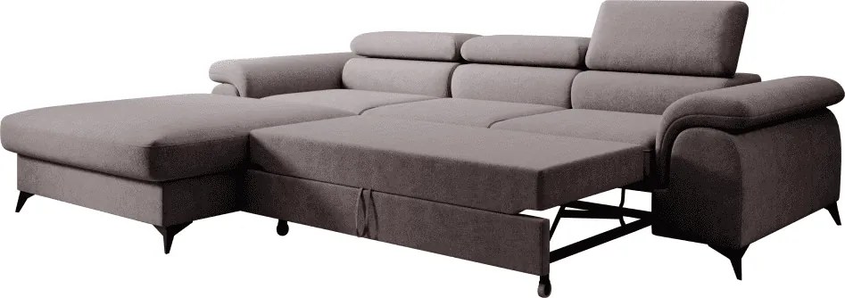 Kihúzható ülőgarnitúra, barna, balos, HORTY ROH