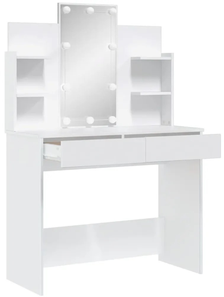 fehér fésülködőasztal LED-del 96x40x142 cm