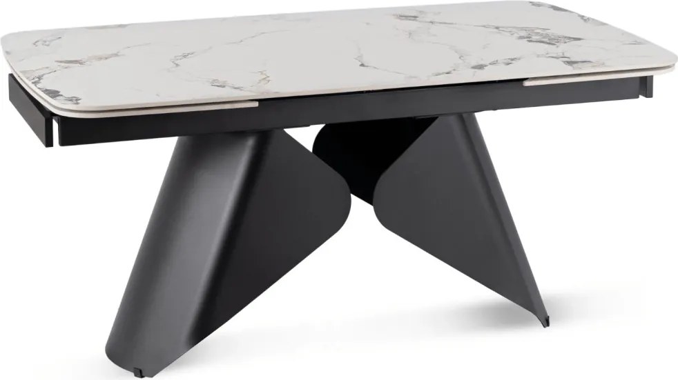 Stół VERONA Ceramiczny Rozkładany 160-240 cm Biały márvány/Czarny