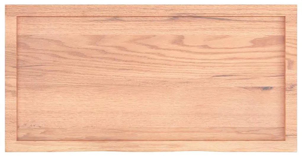 világosbarna kezelt tömör tölgyfa fali polc 100x50x(2-6) cm