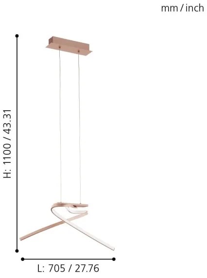 Eglo 97362 - LED Csillár zsinóron PALOZZA 2xLED/11W/230V