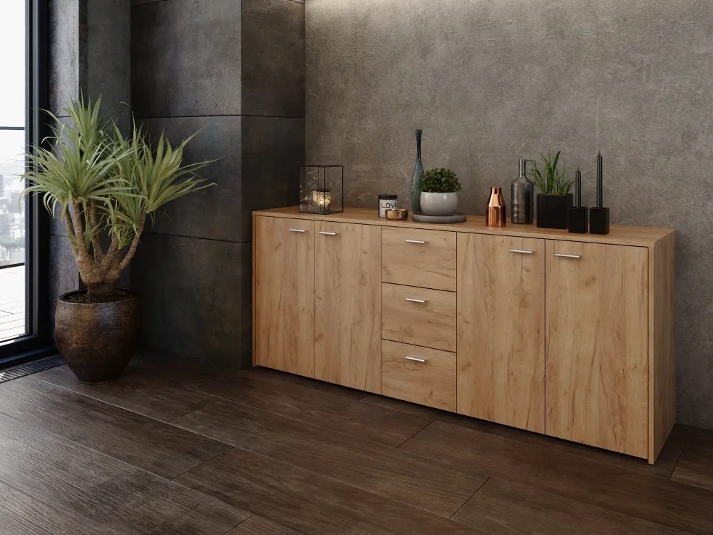 HUGOS 180 szekrény, aranybarna tölgyfa