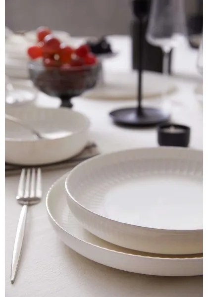 18 darabos étkészlet fehér/ezüst/porcelán