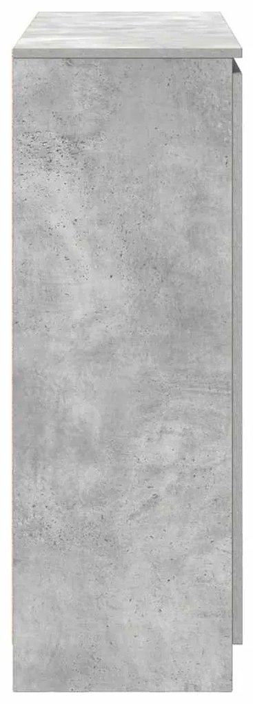 betonszürke szerelt fa tálalószekrény fiókos 100,5x35x98,5 cm