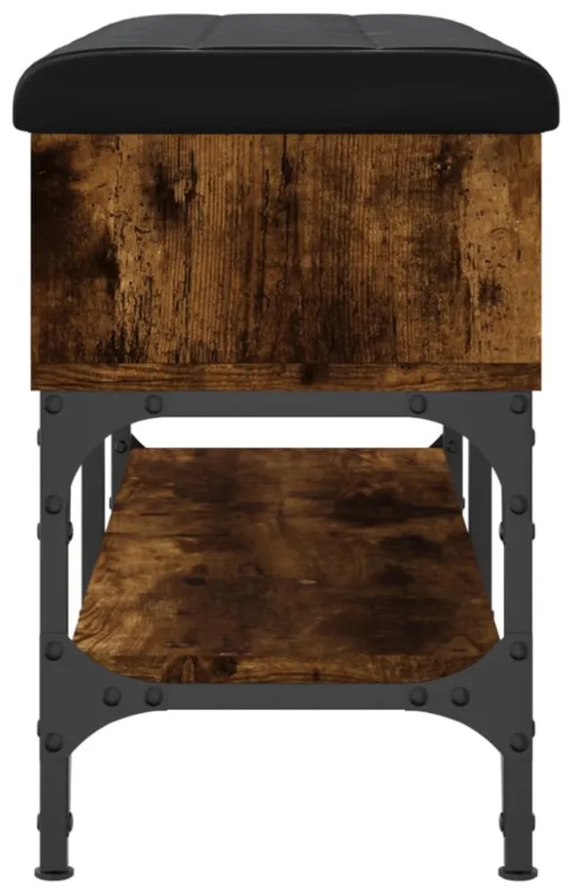 füstös tölgy színű szerelt fa cipőtároló pad 82 x 32 x 45 cm