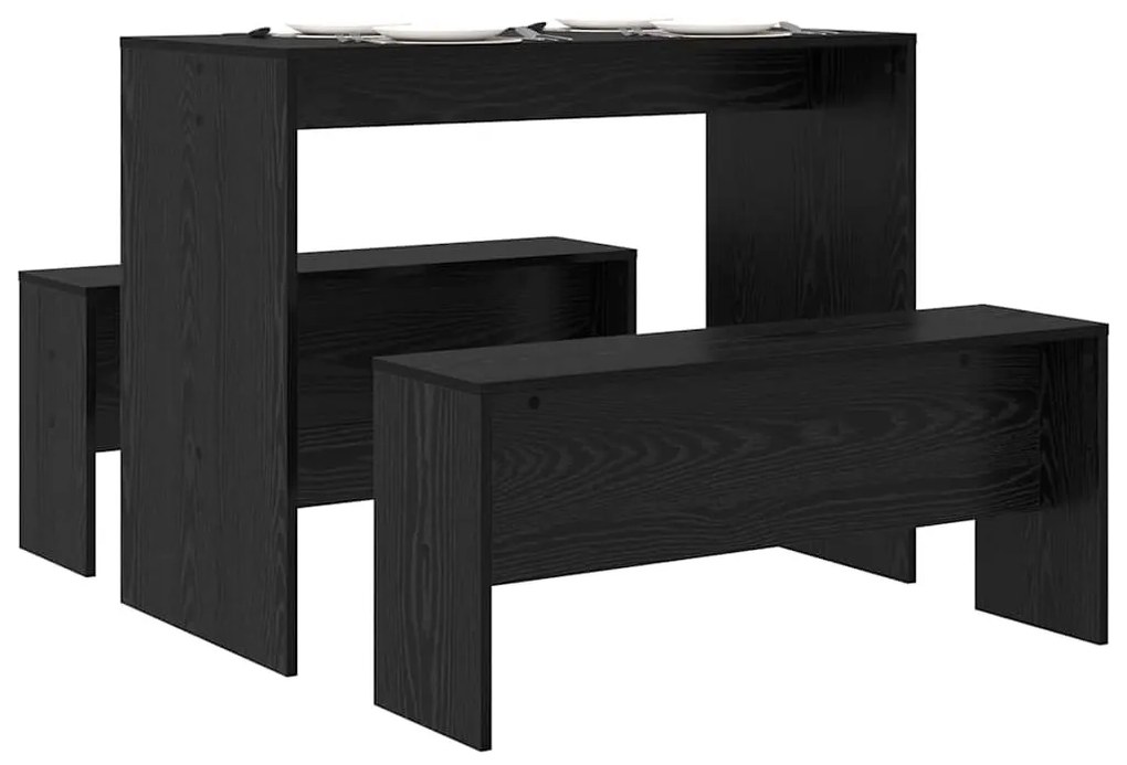 Étkezőgarnitúra 2 pcs Musta tammi 97 x 47 x 75 cm Faanyag