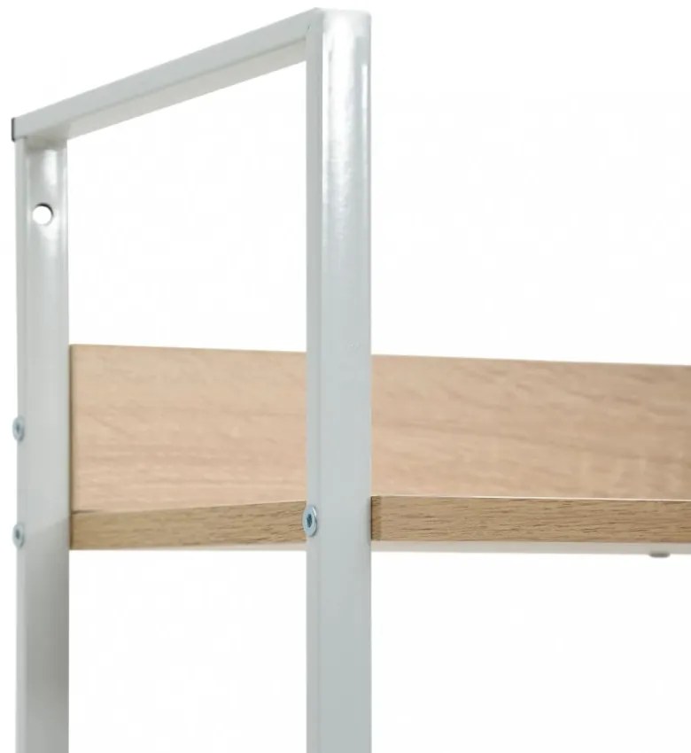 5 szintes tölgyszínű szerelt fa könyvespolc 60x27,6x158,5 cm