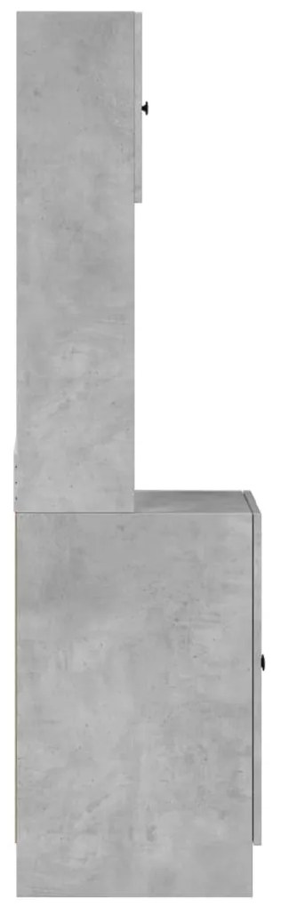 Betonszürke szerelt fa konyhaszekrény 60 x 50 x 180 cm