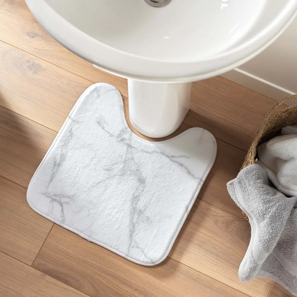 Fehér-szürke fürdőszobai kilépő WC-hez 45x45 cm Marbre – douceur d'intérieur