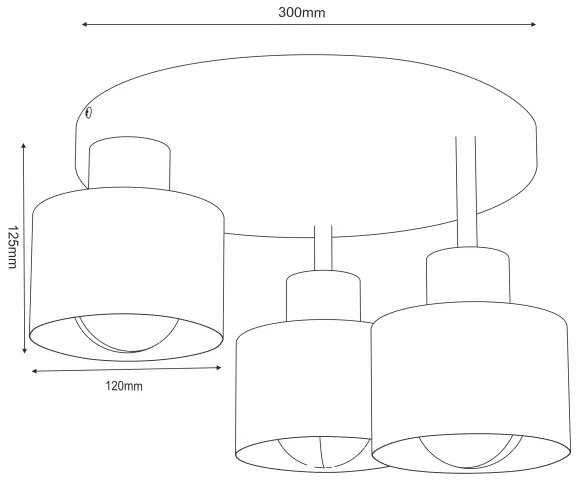 Mennyezeti lámpa PARKLA 3xE27/15W/230V bézs