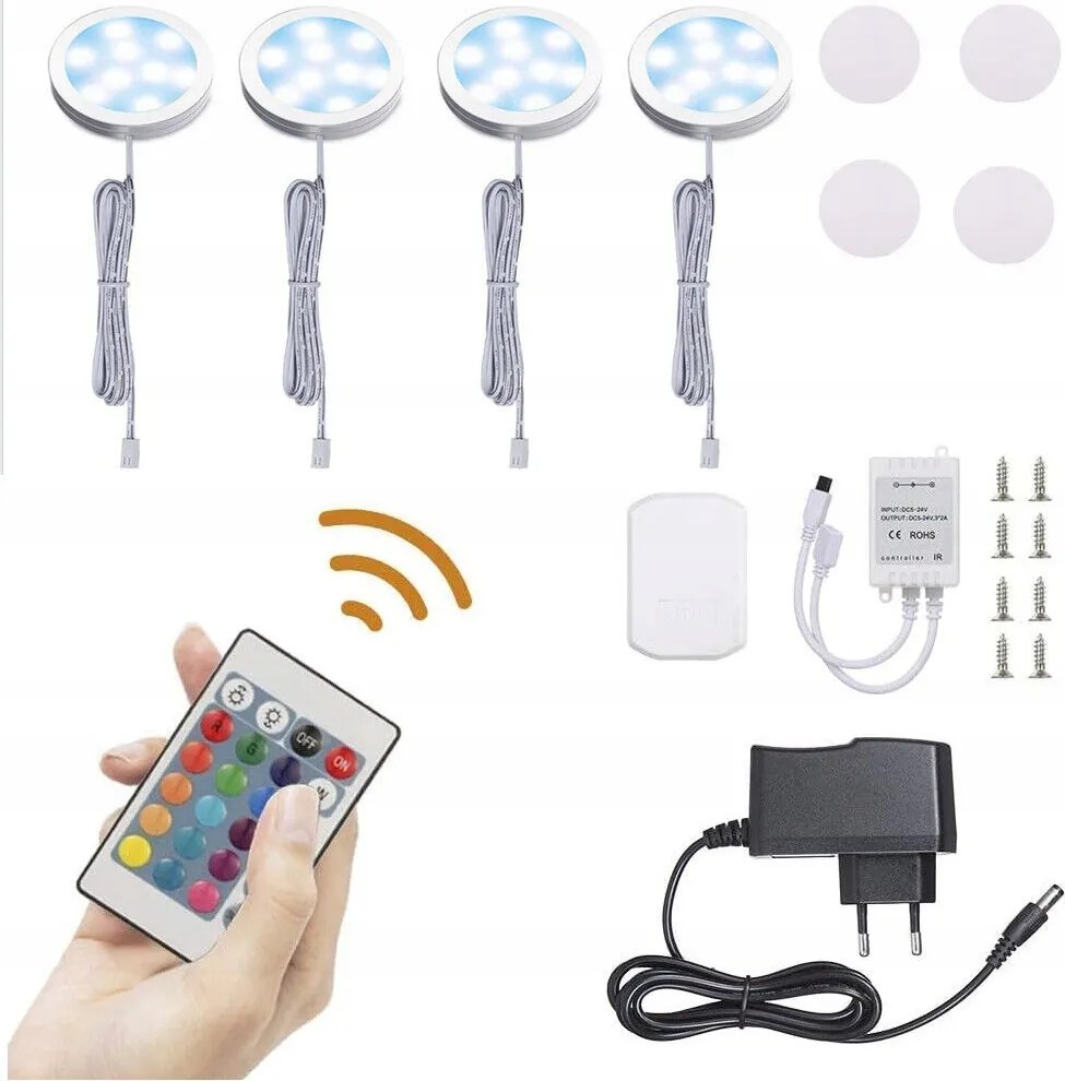 2.5W 4x Bútorszem szett Asztallap feletti LED-es konyhai Rgb lámpatest