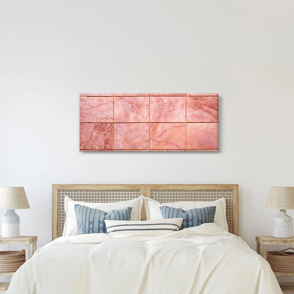 Kép - Rózsaszín, márványozott csempe (120x50 cm)