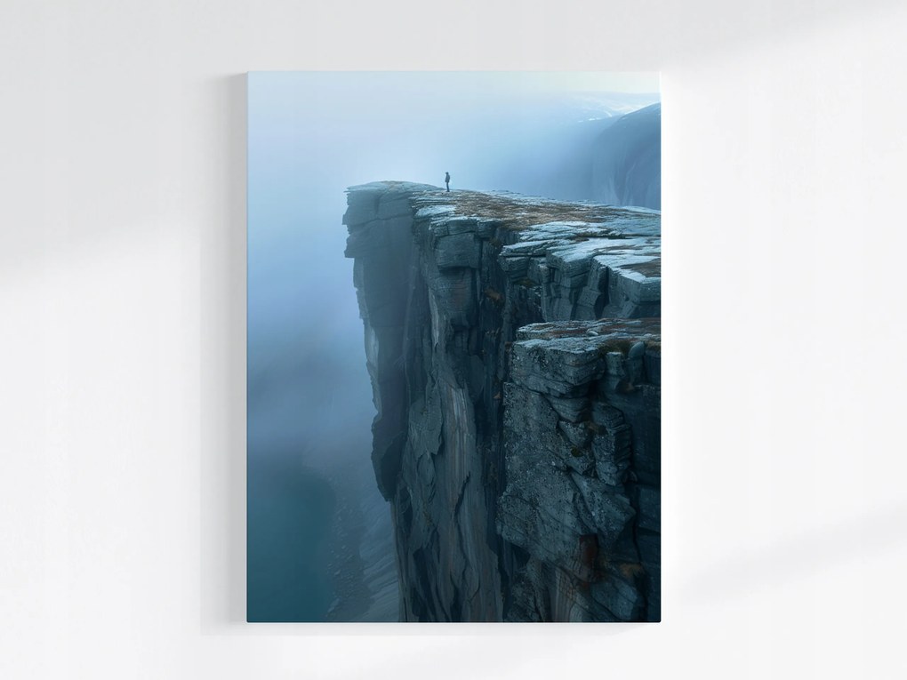 Vászonkép Canvas Szikla Fjord Norvégia Köd Hegyek Tájkép 60x80