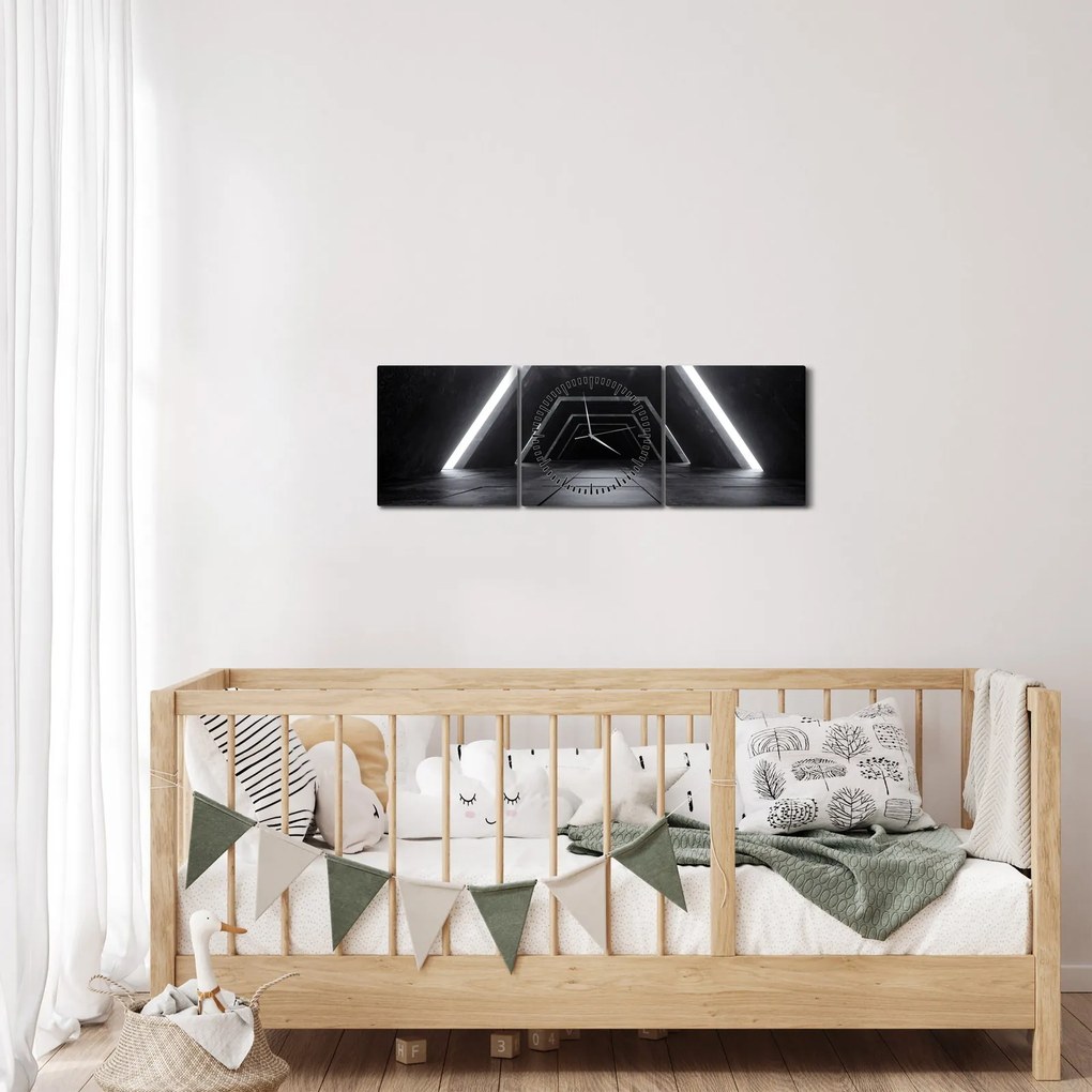 Kép - Futurisztikus alagút (órával) (90x30 cm)