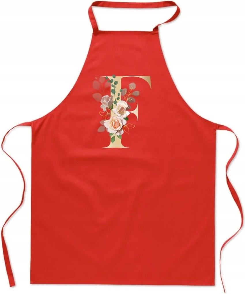 Konyhai Kötény piros F Betűvel Fausti Franek Fausztina FA_335_cw