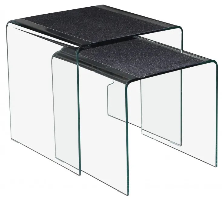 2 Piece Standing Smoking Table - Masă Pentru Fumat,curbat, sticlă călită, top vopsit în ciment. Dimensiune: 45X33X50 Cm Solaris
