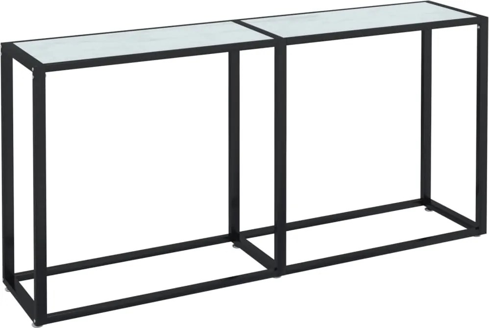 vidaXL fehér márványszínű edzett üveg tálalóasztal 160 x 35 x 75,5 cm