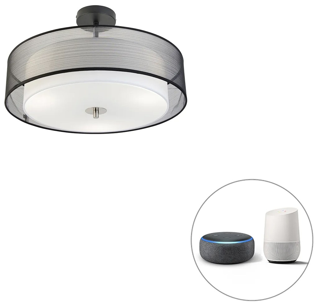 Okos mennyezeti lámpa fekete fehérrel 50 cm, 3 db Wifi A60 - Drum Duo