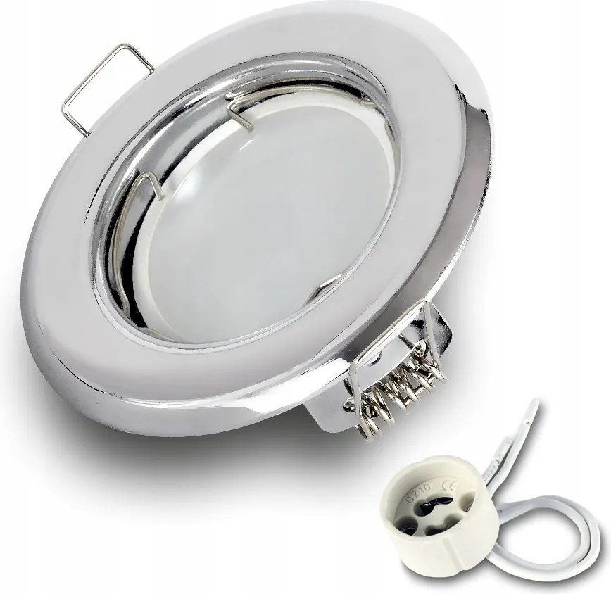 Süllyesztett halogén mennyezeti lámpatest Króm Led izzó GU10 7W hideg