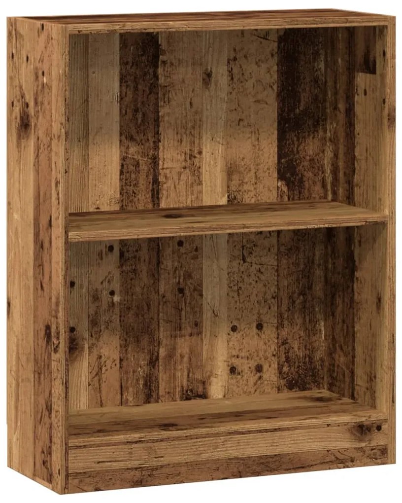 antik fa színű szerelt fa könyvespolc 60 x 24 x 76 cm