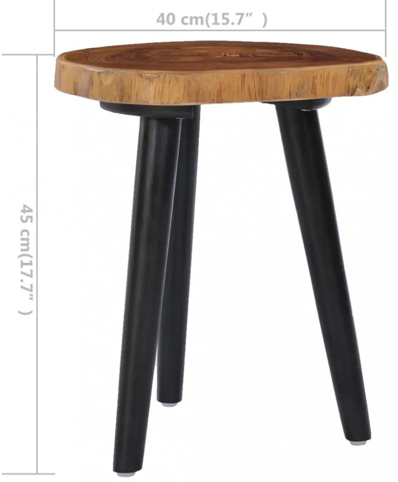 tömör tíkfa dohányzóasztal 40 x 45 cm