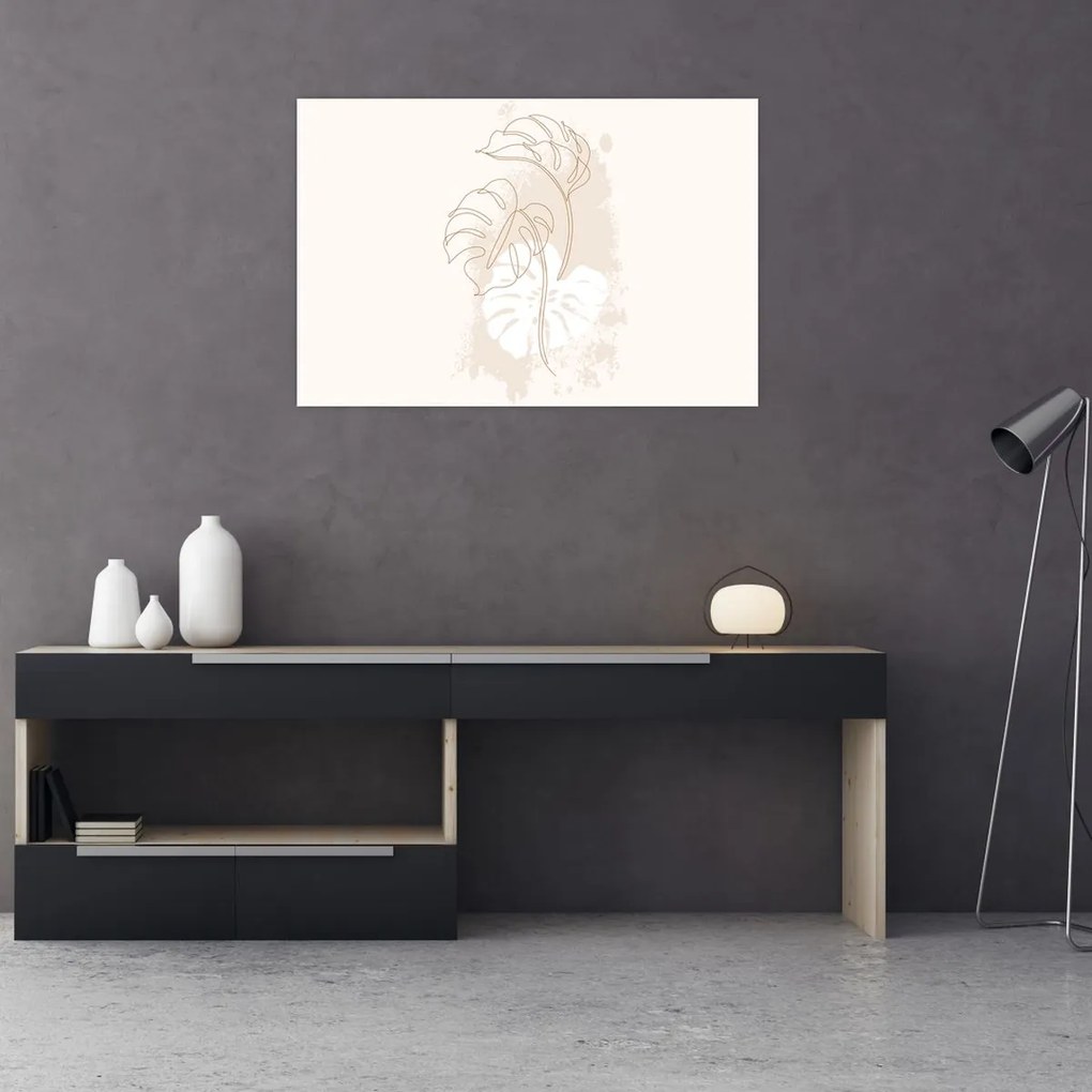 Kép - Line art monstera N⁰1 (90x60 cm)