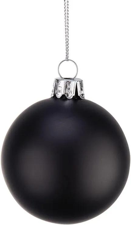 HANG ON üveggömb karácsonyfadísz, matt fekete Ø 6cm