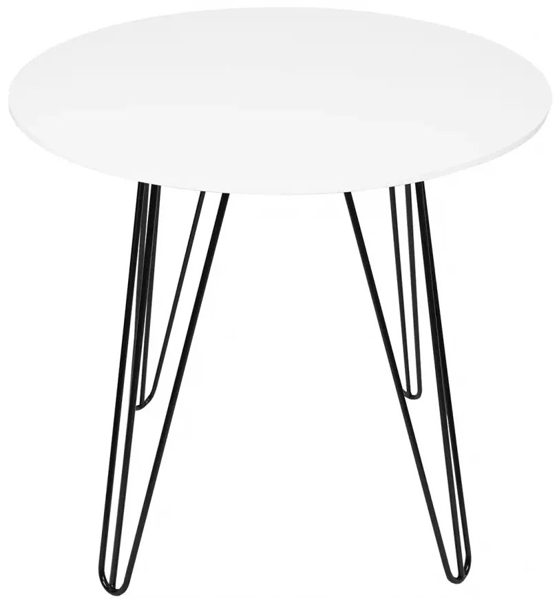 Kerek étkezőasztal HARRY 90x90, fehér