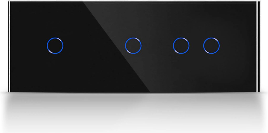 Érintőkapcsoló 1+1+2 Wifi Tripla Keret 4K Gombok Tuya Smart