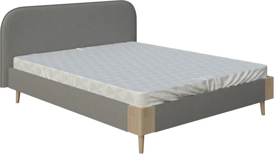 Lagom Plain Soft szürke kétszemélyes ágy, 140 x 200 cm - AzAlvásért