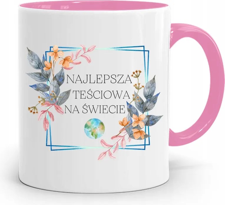 Rózsaszín Bögre A Világ Legjobb Anyósának, fényképes nyomattal