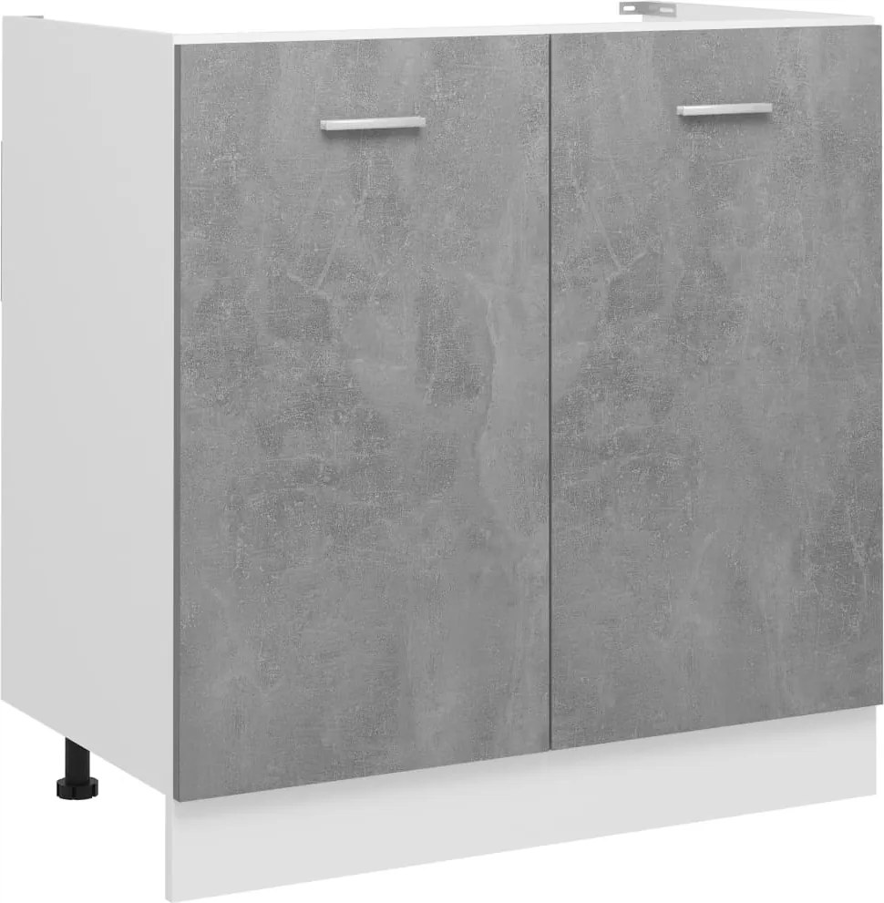 vidaXL betonszürke szerelt fa mosogató alsószekrény 80 x 46 x 81,5 cm