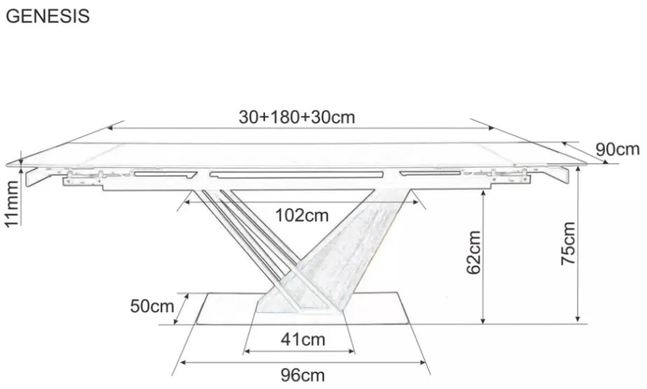 Genesis bővíthető étkezőasztal 160-220 cm
