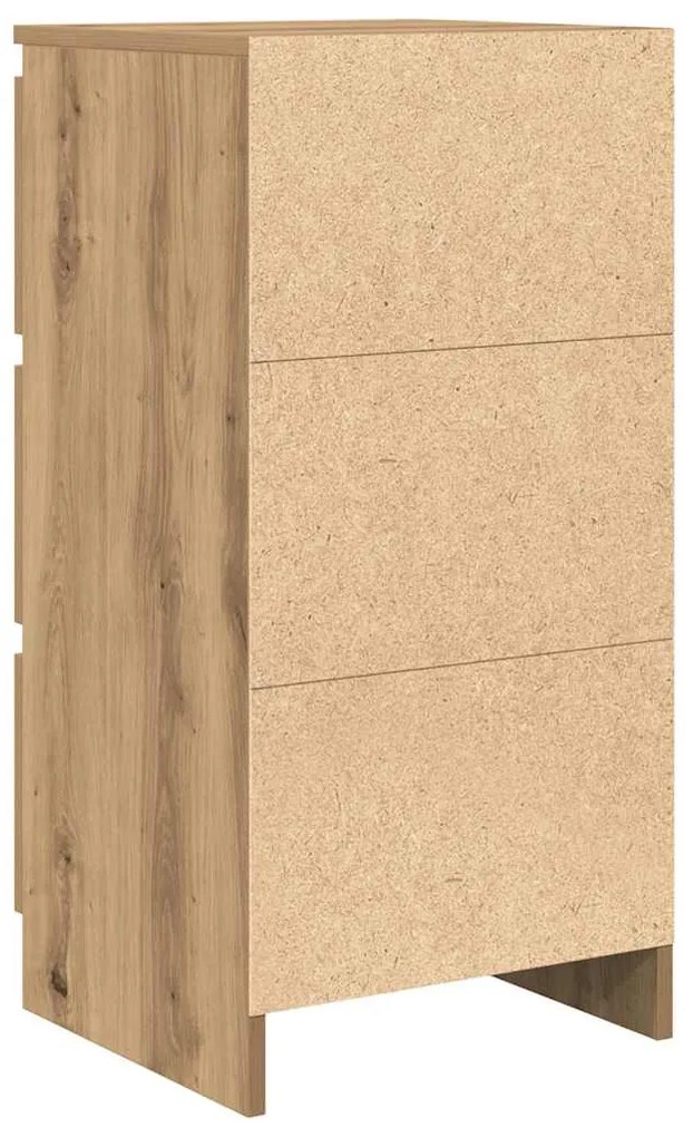 kézműves tölgy színű szerelt fa tálalószekrény 37,5x35x76 cm