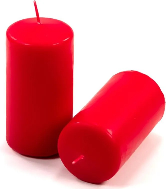 Oszlopgyertya készlet 10 cm Ø 5 cm 8 db piros