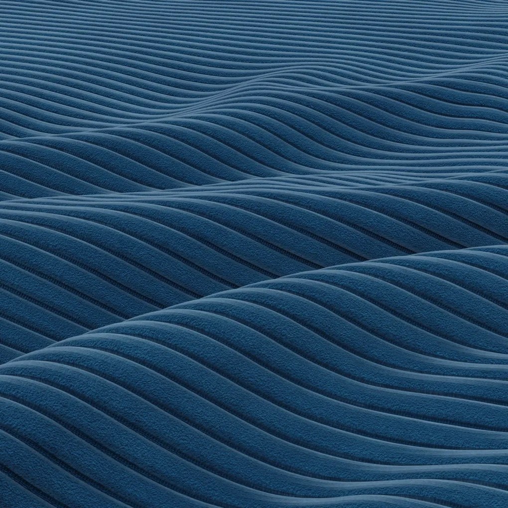 Zeus puff, kordbársony, 70x70, kék