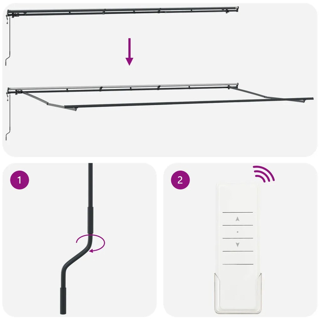 Automatikus Behúzható Napernyő Sárga és Narancs 600x300 cm