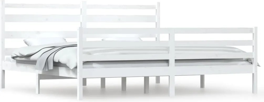 vidaXL fehér tömör fenyőfa ágykeret 200 x 200 cm