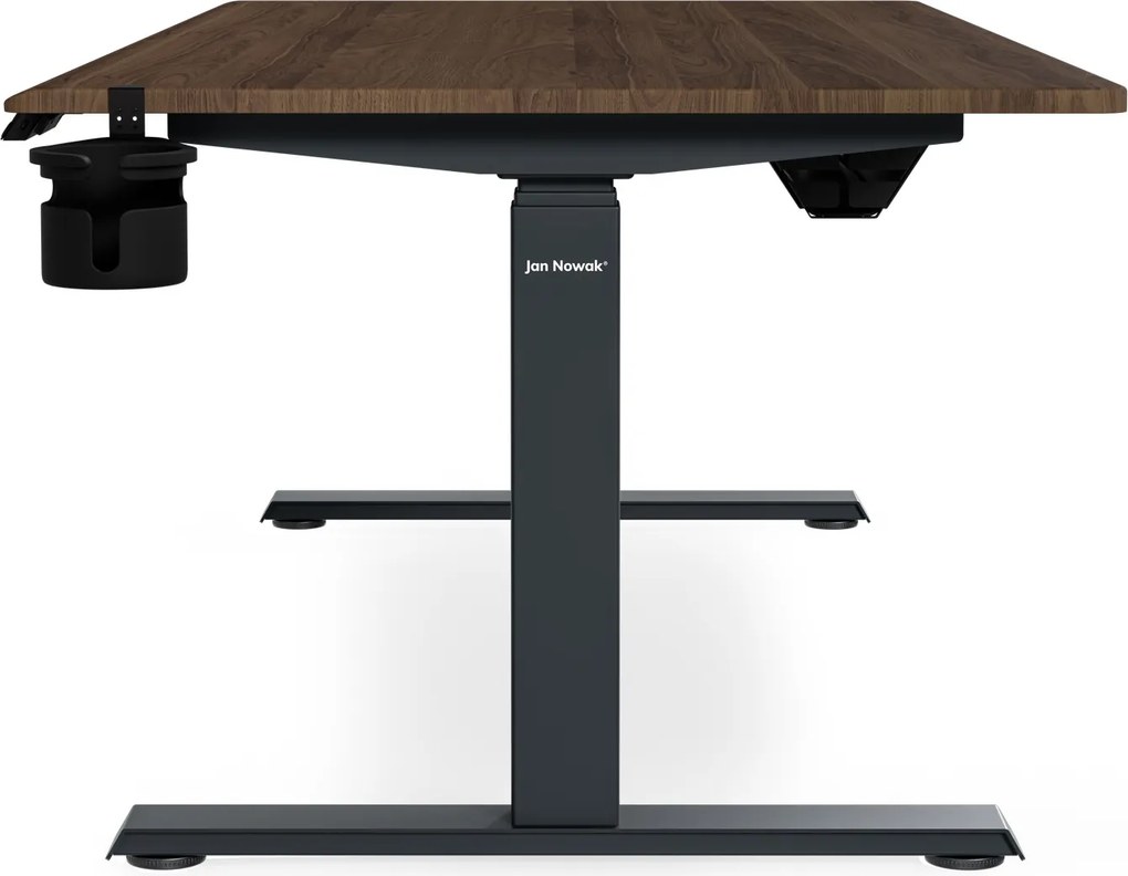 Elektromos íróasztal magasságállítással ergonomikus antracit/dió,1600x800 mm: ARIA