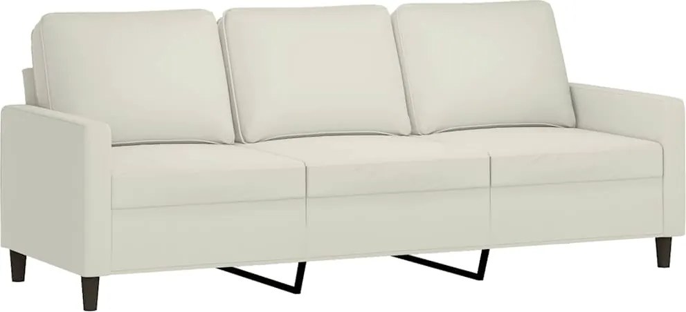 vidaXL 3 személyes krémszínű bársony kanapé 180 cm