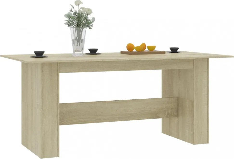 sonoma tölgy színű szerelt fa étkezőasztal 180 x 90 x 76 cm