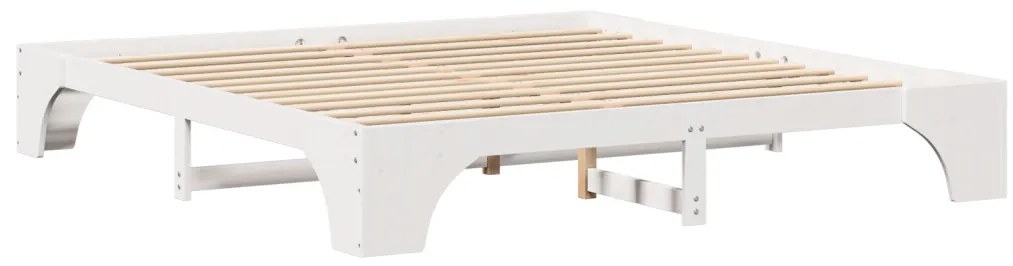 Ágytartó Fehér Tömörfa 200 x 200 cm Egyszerű Ágytartó
